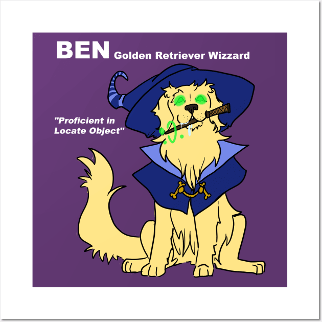 Golden Retriever Wizard Wall Art by DivineandConquer